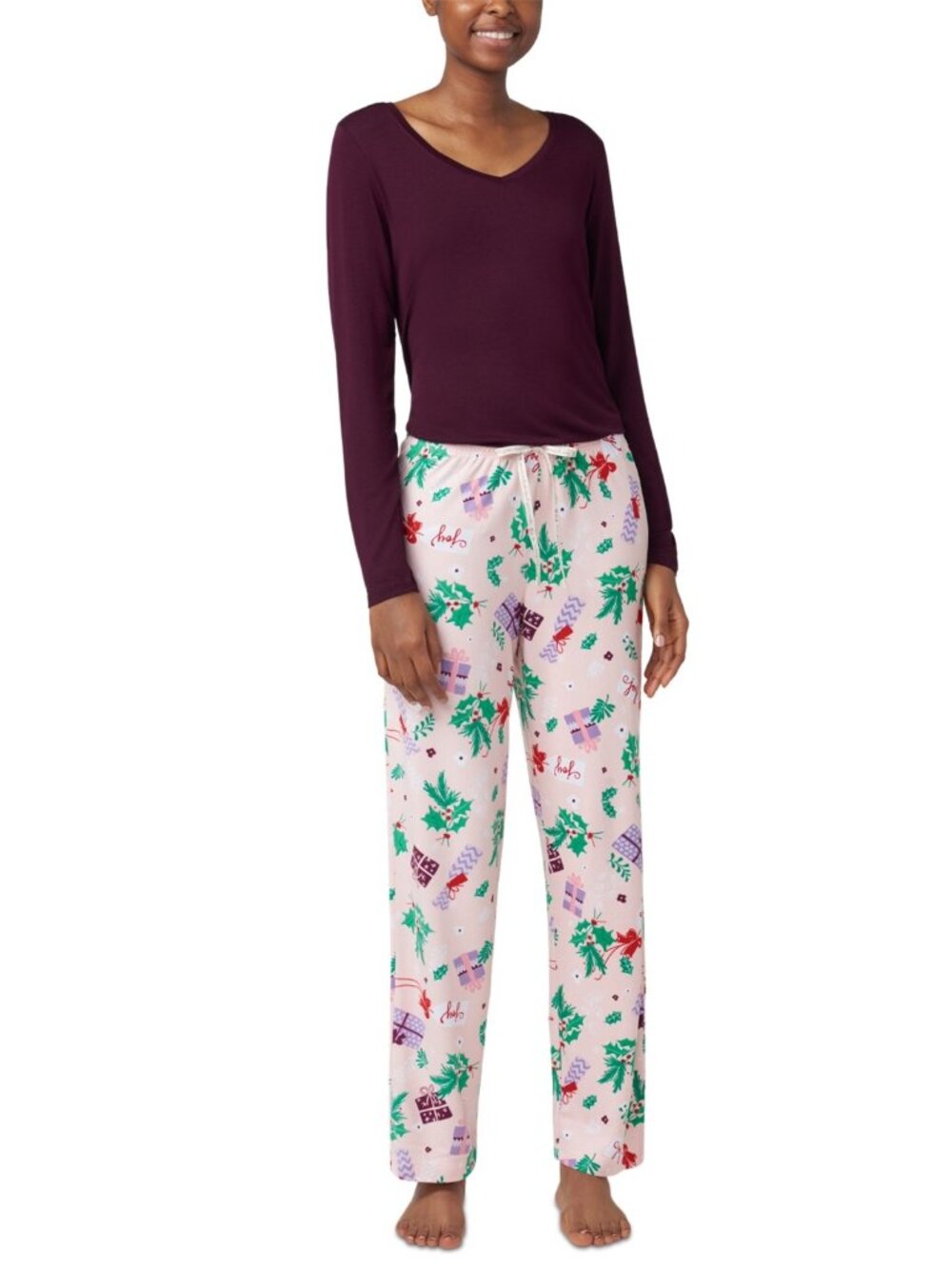 #1644 Hue Women's Comforts And Joy Mid-Rise Pajama Pants - Picture 4 of 5